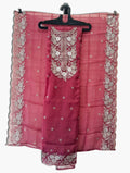 Party Wear Unstitched Tissue Silk Suit