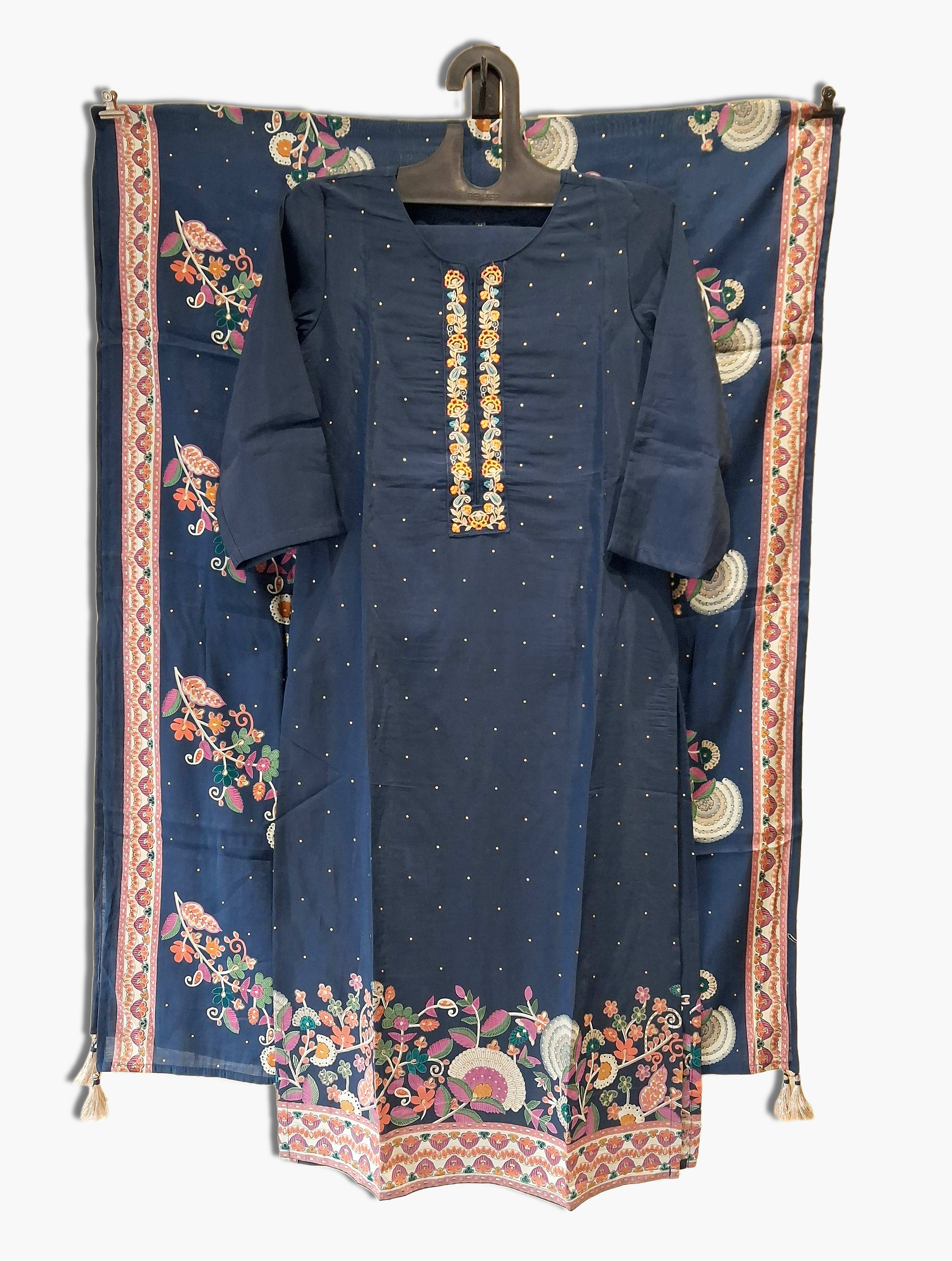 Silk Navy Blue Suit Size M