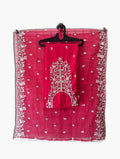 Silk Blend Unstitched Ethnic Wear Collection Elegant Rani Pink Embroidered On Kurta And Dupatta With Plain Bottom
